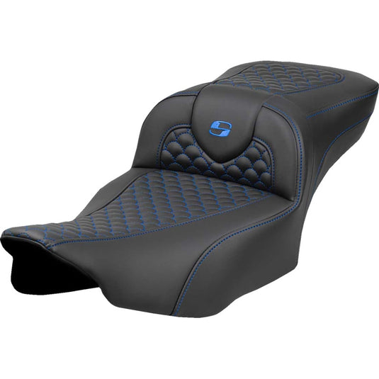 Saddlemen 823-07-20901 Extended Reach Roadsofa DS Seat without Drivers Backrests - Blue Stitching