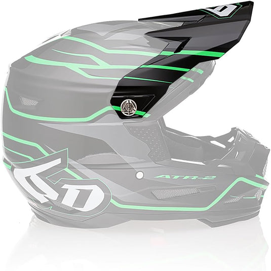 6D Visor for ATR-2 Helmet - Phase Black/Green
