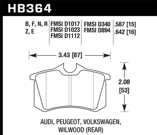 Hawk Performance HB364F.587 HAWK HPS Brake Pad Sets