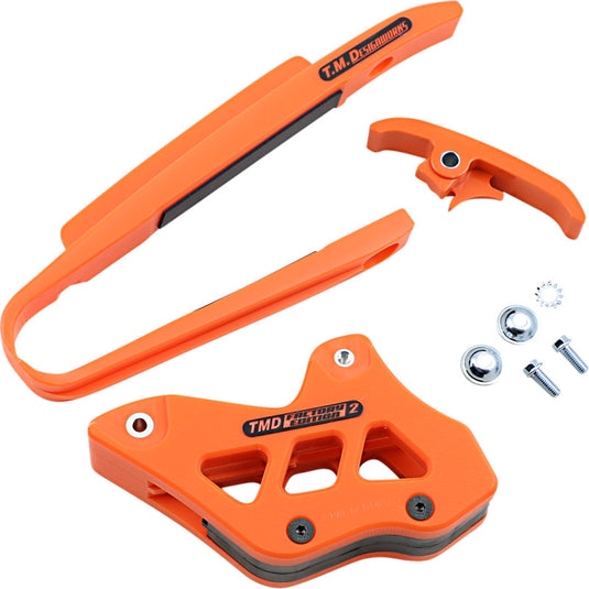 T.M. Designworks KTM-230-OR Baja-Rally Chain Slide-N-Guide Kit - Orange