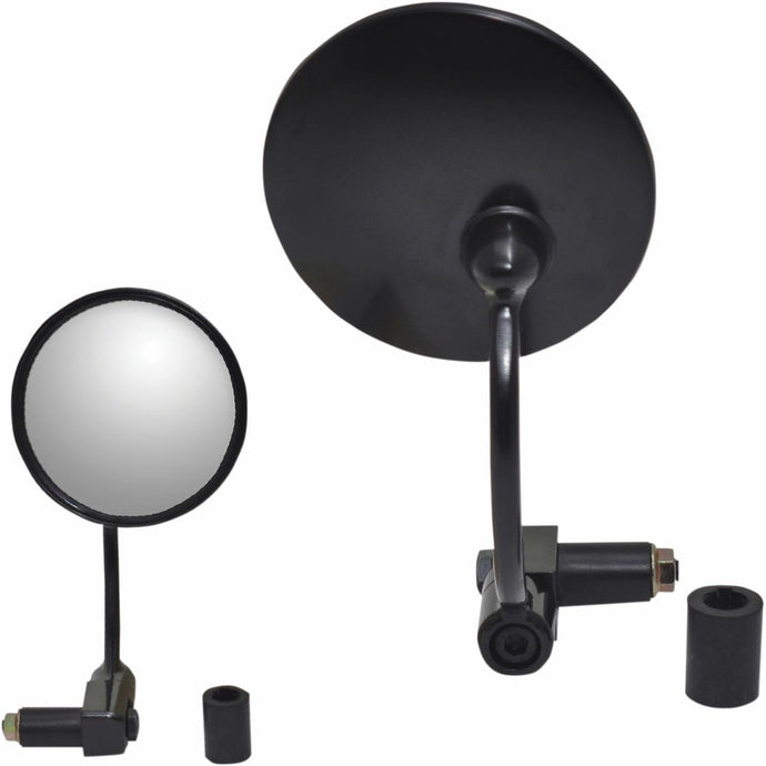 Parts Unlimited 0640-0931 Bar End Mirror - Round - Black