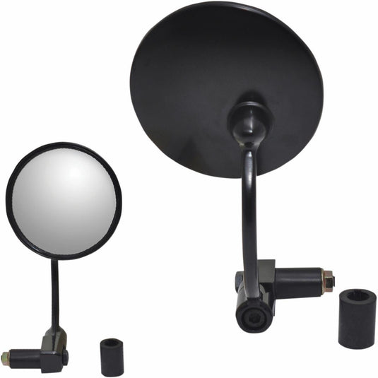 Parts Unlimited 0640-0931 Bar End Mirror - Round - Black