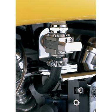 Pingel GV25G Guzzler Fuel Valve - 22mm - 5/16in. Single Outlet - Clear Anodized