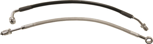Goodridge HD0006-1CCH+4 Stainless Steel Braided Hydraulic Clutch Line Kit - 4in. Over Stock - Clear Coated