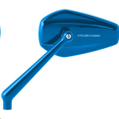 Arlen Ness 13-150 Mini Stocker Mirror - Left - Blue Anodized