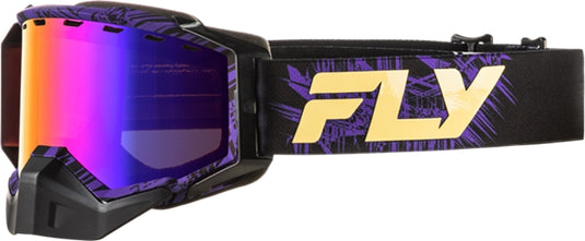 Fly Racing Zone Snow Goggles (One Size Fits Most, Purple/Tan / Purple Mirror/Amber Lens)