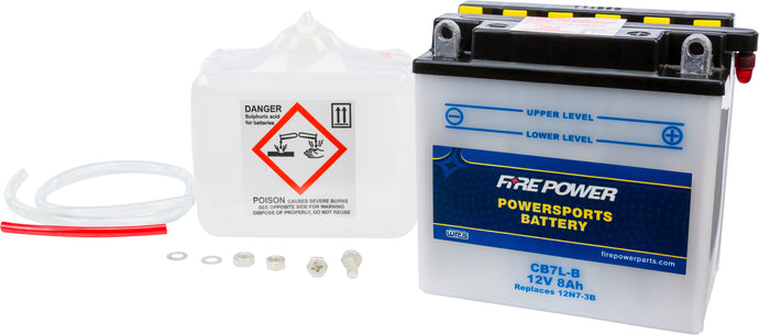 Fire Power CB7L-B Conventional 12V Heavy Duty Battery With Acid Pack