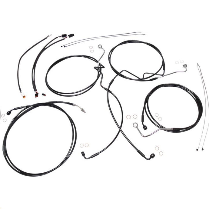 Magnum 486691 Black XR Handlebar Installation Kit with Black Fittings for 12-14in. Ape