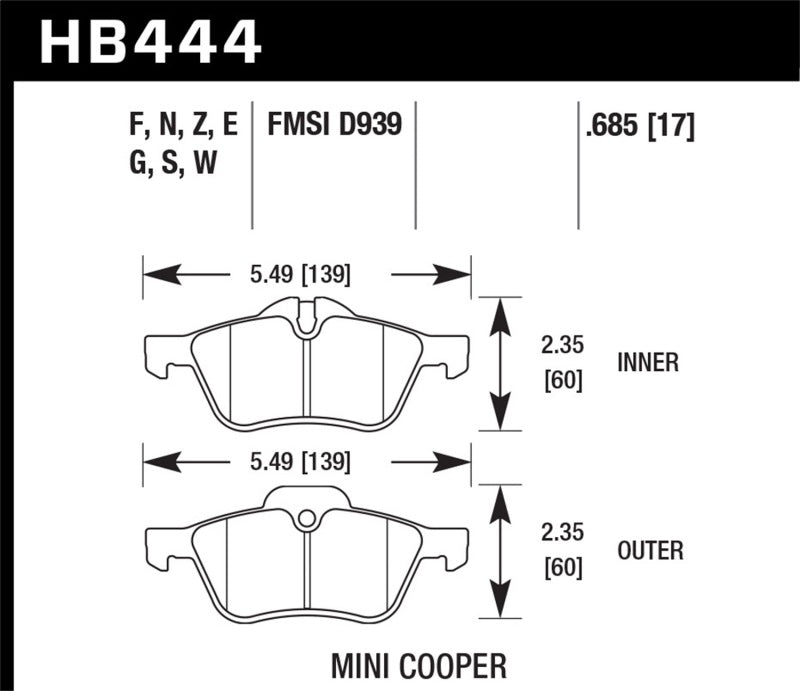 Load image into Gallery viewer, Hawk Performance HB444F.685 HAWK HPS Brake Pad Sets
