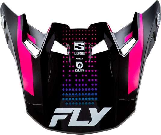 Fly Racing Visor for Formula S Carbon Protocol Helmet - Black Carbon/Blue/Pink - Md-Lg