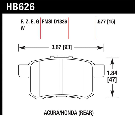 Hawk Performance HB626F.577 HAWK HPS Brake Pad Sets