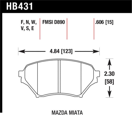 Hawk Performance HB431W.606 HAWK DTC-30 Brake Pad Sets