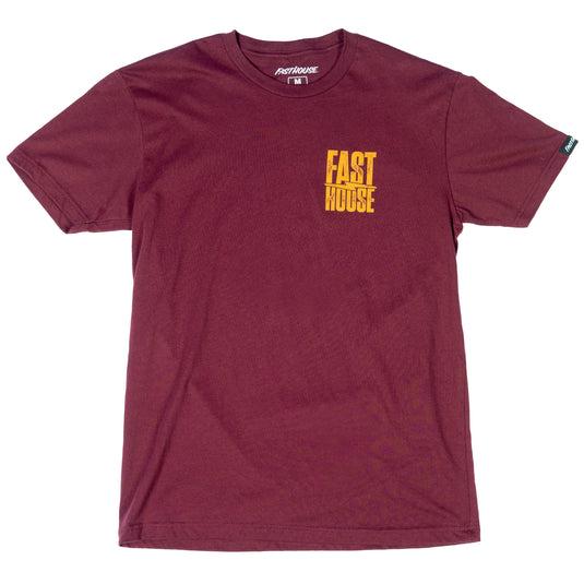 Fasthouse Grid SS T-Shirt (X-Large, Maroon)