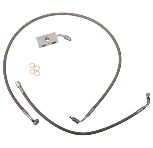 La Choppers LA-8152B13 Stainless Steel Brake Line Kit - 12in.-14in. Ape Hangers