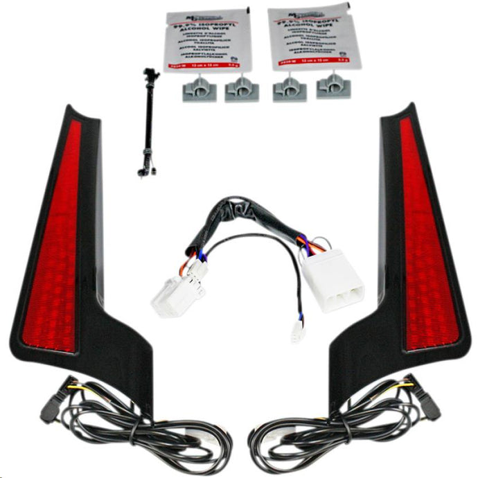 Custom Dynamics CD-FASCIA-HD-RB Fascia LED Panel - Gloss Black With Red Lens