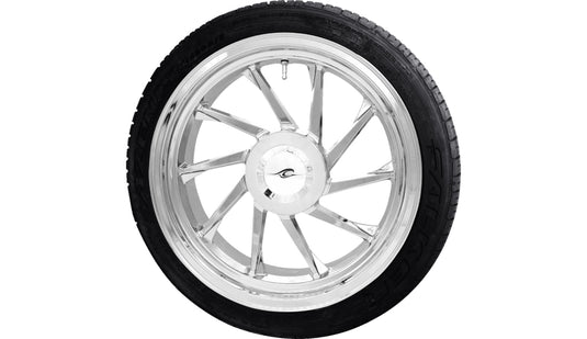 Coastal Moto PKG-HURR-187T-CH Precision Cast Hurricane 3D Rear Wheel Falken Tire - 18in. x 7in. - Chrome