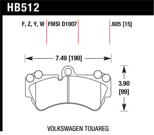 Hawk Performance HB512F.605 HAWK HPS Brake Pad Sets