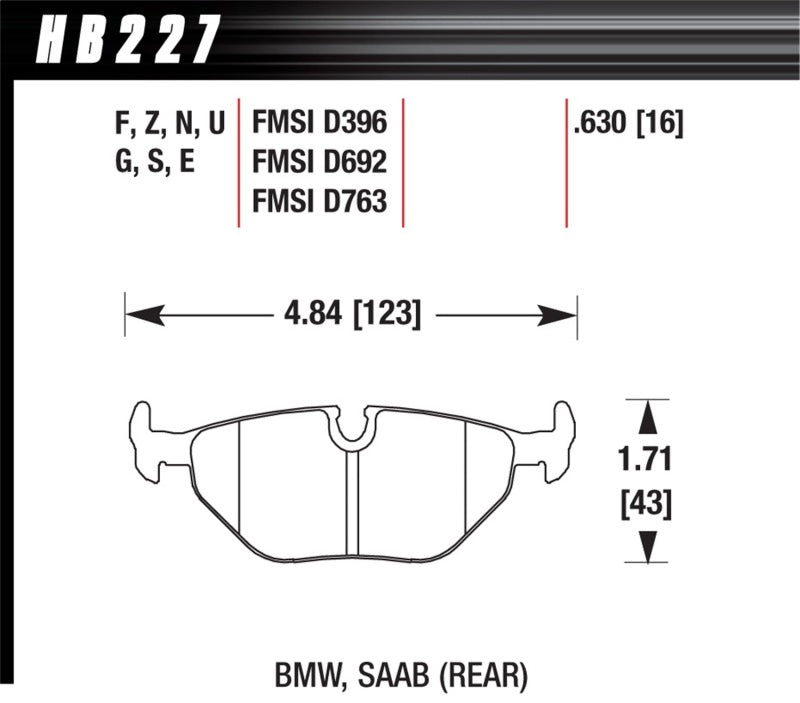 Load image into Gallery viewer, Hawk Performance HB227B.630 HAWK HPS 5.0 Brake Pad Sets

