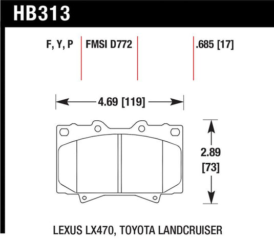 Hawk Performance HB313Y.685 HAWK LTS Brake Pads