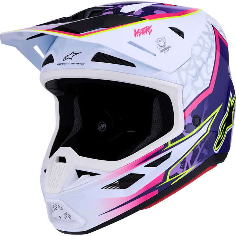 Load image into Gallery viewer, Alpinestars S-M7 Blaster Helmet (X-Small, White/Purple)
