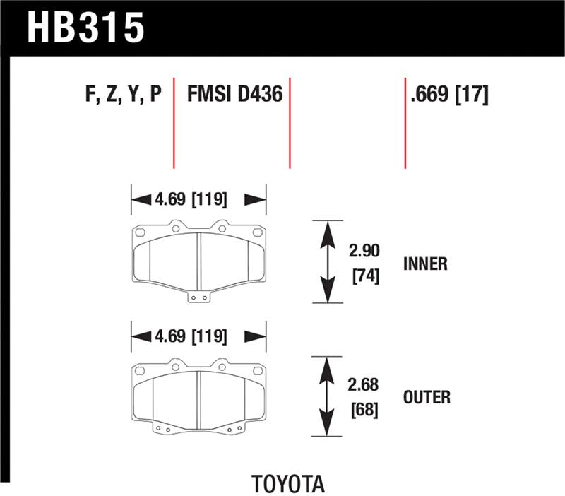 Load image into Gallery viewer, Hawk Performance HB315Y.669 HAWK LTS Brake Pads
