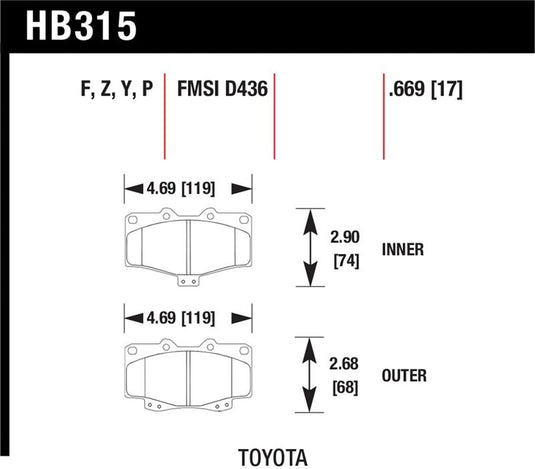 Hawk Performance HB315Y.669 HAWK LTS Brake Pads