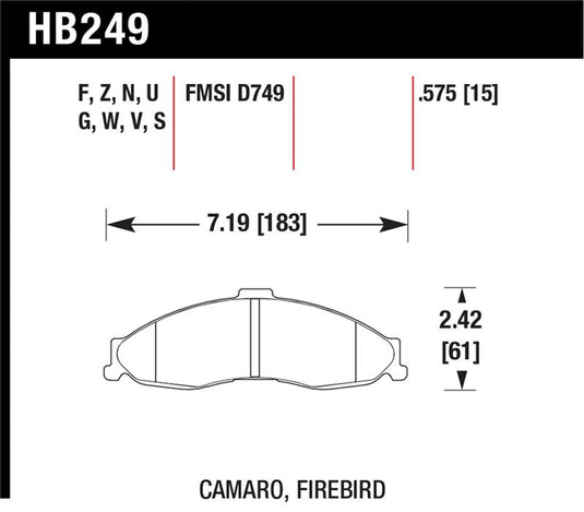 Hawk Performance HB249B.575 HAWK HPS 5.0 Brake Pad Sets