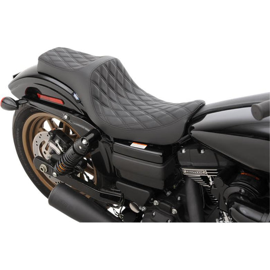 Drag Specialties 0803-0602 Predator III Seat - Double Diamond - Black Thread