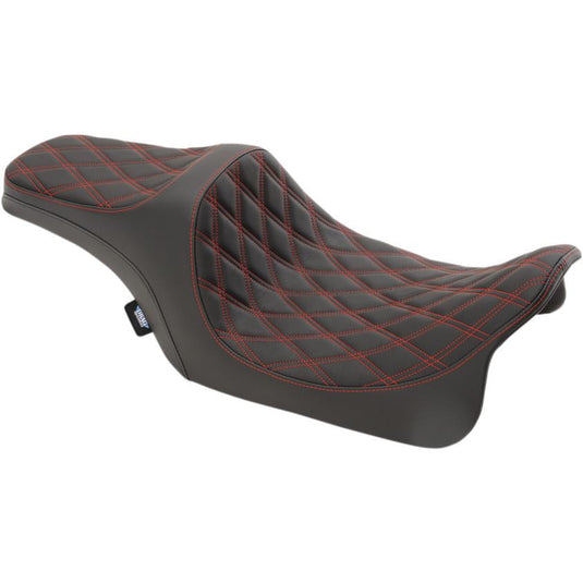 Drag Specialties 0801-1116 Predator III Seat - Double Diamond - Red Thread