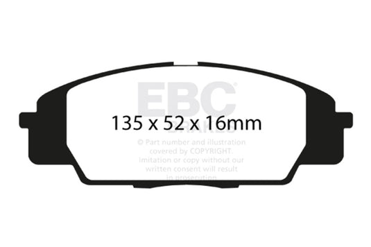 Ebc DP41254R EBC Yellowstuff Brake Pad Sets