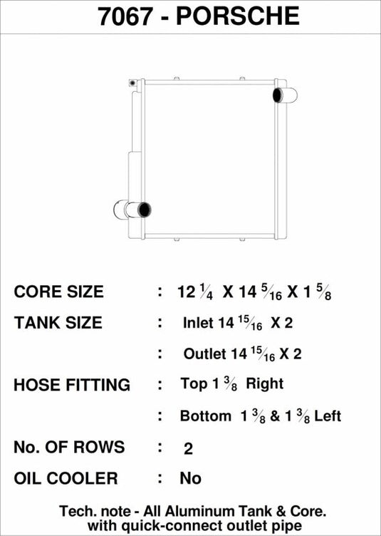 Csf 7067 CSF Radiators - Aluminum