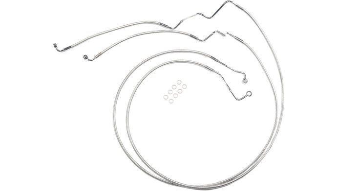 Magnum AS37038 Designer Series DOT ABS-Specific Lower Sterling Chromite Front Brake Line - 19in.