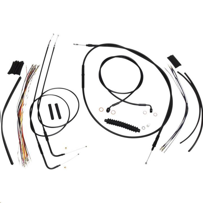 Magnum 486161 Black XR Handlebar Installation Kit with Black Fittings for 12-14in. Ape