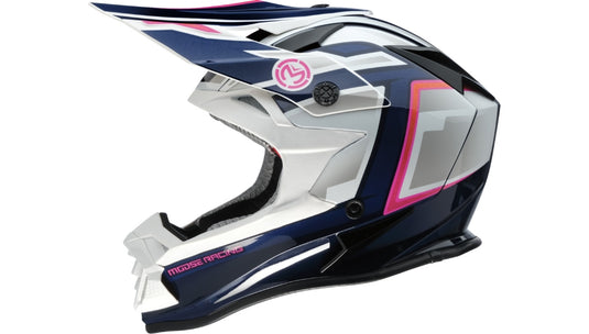 Moose Offroad MR3 F.A.F. Helmet (XX-Large, White/Navy/PinK)