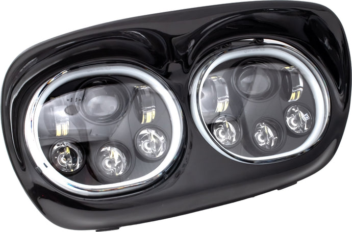 Letric Lighting Co. LLC-LRHP-HBB Dual 5.75in. Projector LED Headlight Assembly - With Full HALO in Black Housing