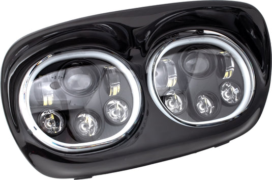 Letric Lighting Co. LLC-LRHP-HBB Dual 5.75in. Projector LED Headlight Assembly - With Full HALO in Black Housing