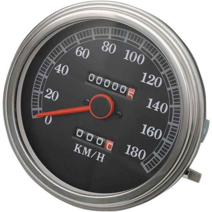 Drag Specialties 2210-0345 FL-Style 2:1 Speedometer for Custom Applications w/ Front Wheel Drive Speedometers - 89-95 Face