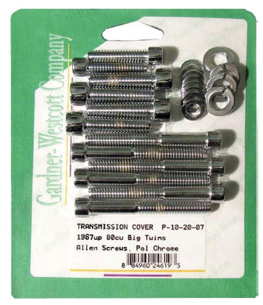 Gardner-Westcott P-88-38 Transmission Top Cover Polished Chrome Plated Allen Bolt Kit