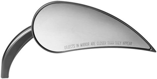 Arlen Ness 13-093 Micro Die-Cast Rad III Teardrop Right Mirror - Die-Cast Stem - Black