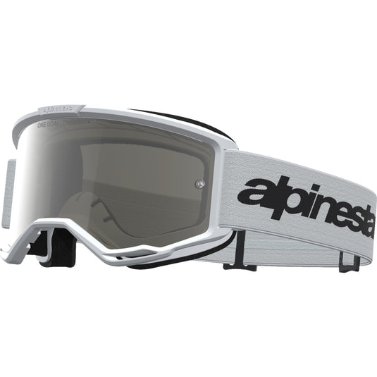 Alpinestars Vision 3 Wordmark Goggles (One Size Fits All, White/Black)