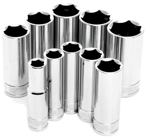 Performance Tools W38300 10 Piece 3/8in. Drive Sae Deep Socket Set