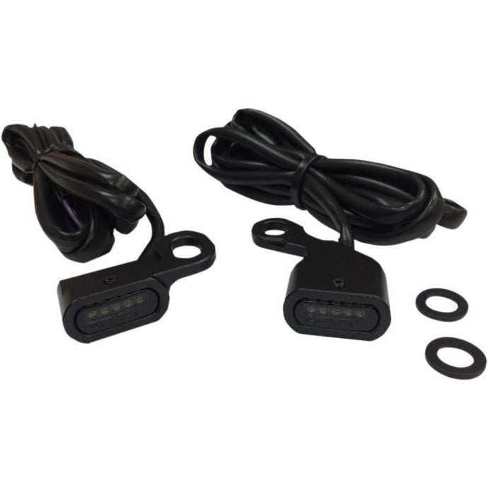 Drag Specialties 2040-2135 LED Handlebar Marker Lights - Black/Smoke Lens