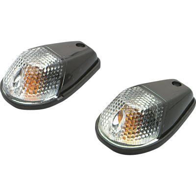 K&S Technologies 25-8023 Flush Mount Marker Lights - Black/Clear Lens - Dual Filament