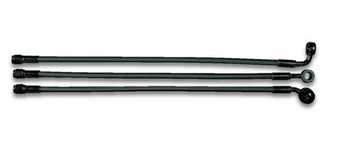 Magnum AS47123 Black Pearl Designer Series ABS Front Upper Brake Line - 10mm. 35deg. Banjo - 23in.