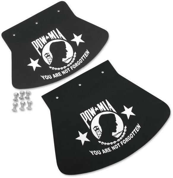 Drag Specialties 1420-0046 Rubber Mud Flaps - Large - POW-MIA