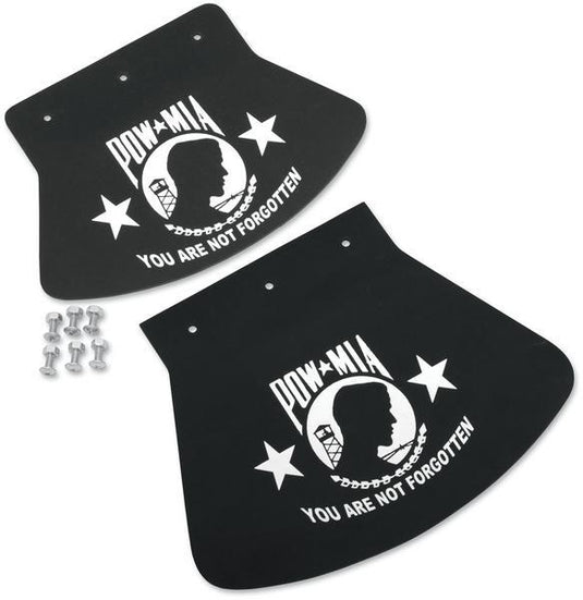Drag Specialties 1420-0046 Rubber Mud Flaps - Large - POW-MIA