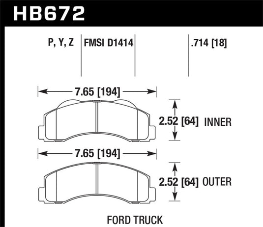 Hawk Performance HB672Z.714 HAWK Ceramic Brake Pad Sets