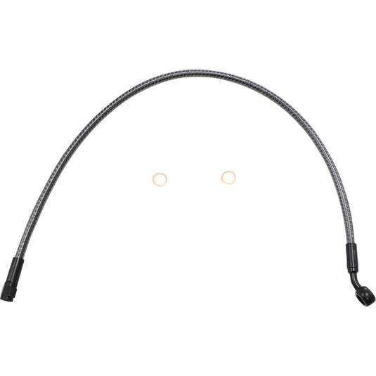 Magnum 77123 Karbonfibr Designer Series ABS Front Upper Brake Line - 10mm,35deg. Banjo - 23in