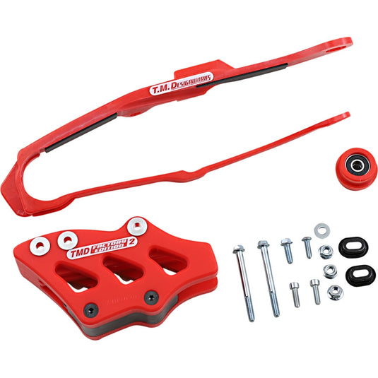 T.M. Designworks DCK-OR15-RD Dirt Cross Multi-Purpose Chain Slide-N-Guide Kit FE2 Guide - Red
