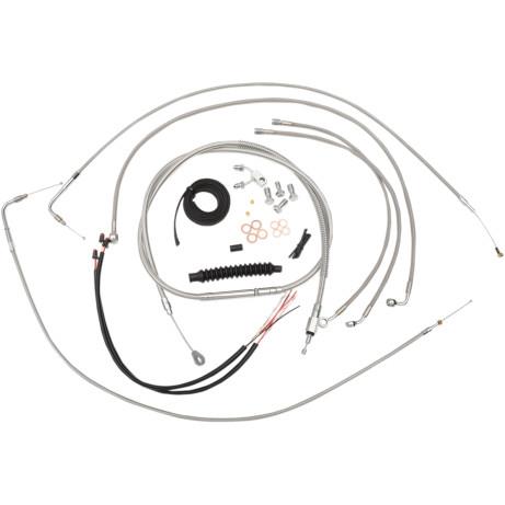 La Choppers LA-8123KT2-13 Complete Handlebar Cable/Brake & Clutch Line/Wire Kit - Stainless Braided